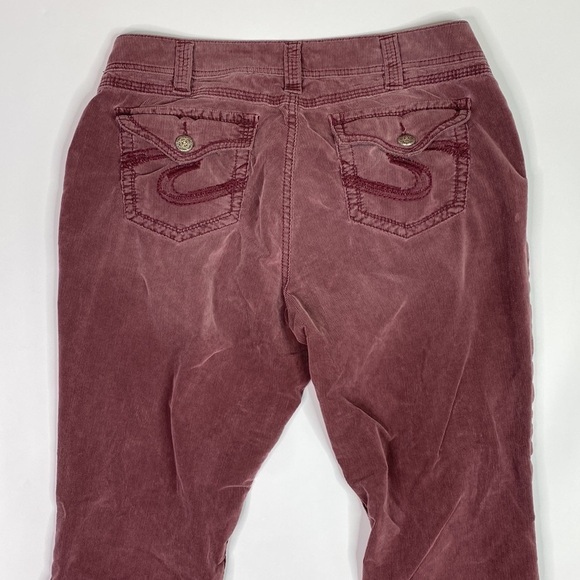 Silver Jeans Suki Surplus Corduroy Burgundy Bootcut Jeans Size 18/32 - Picture 4 of 10